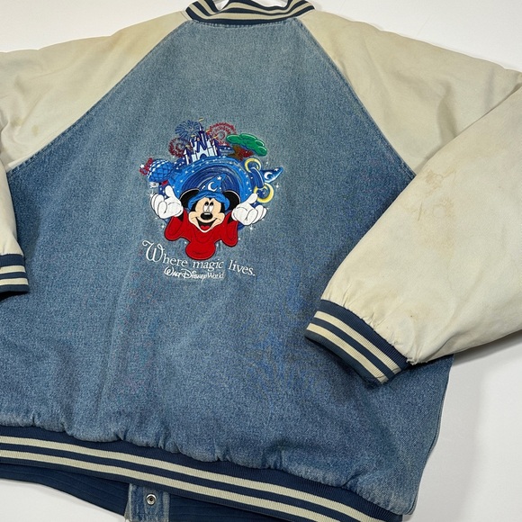 Vintage Walt Disney World Fantasia Mickey Mouse Where Magic Lives Denim Jacket - Picture 13 of 16